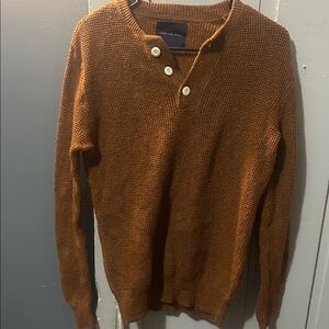 American Eagle Outfitters Men's Tan V-Neck Sweater